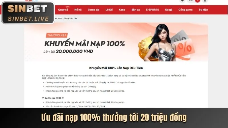 Thưởng chào mừng 868vip1